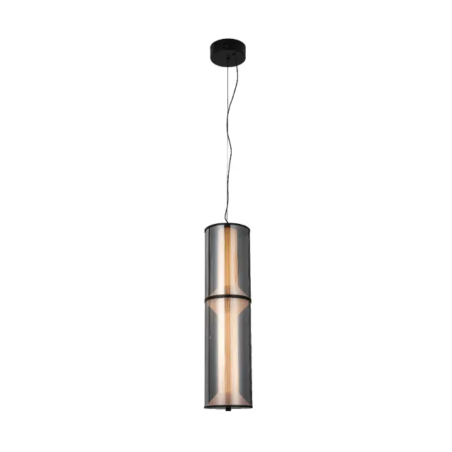 ΚΡΕΜΑΣΤΟ ΦΩΤΙΣΤΙΚΟ ACA HM250482SM ΜΑΥΡΟ ΦΙΜΕ ΓΥΑΛΙ LED 19W 2700K-3000K-4000K IP20 D15XH120CM / HM250482SM