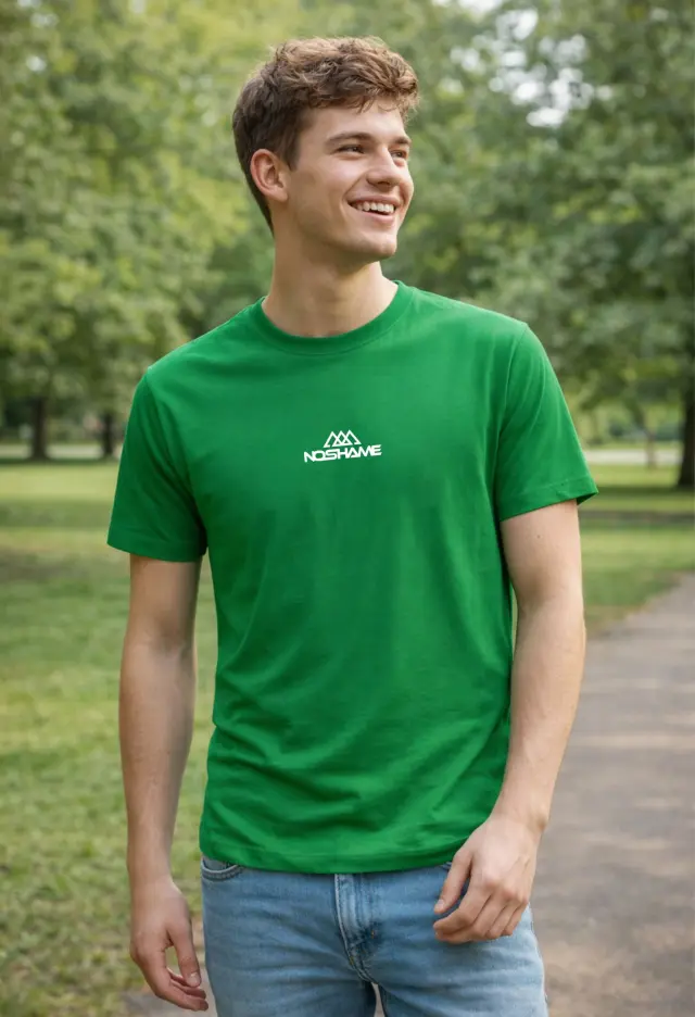 T-shirt Noshame® Πράσινο με τύπωμα - 142625 - XXL