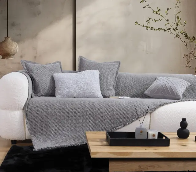 ΡΙΧΤΑΡΙ ΠΟΛΥΘΡΟΝΑΣ BROOKLYN 170X180 NEF-NEF HOMEWARE SILVER