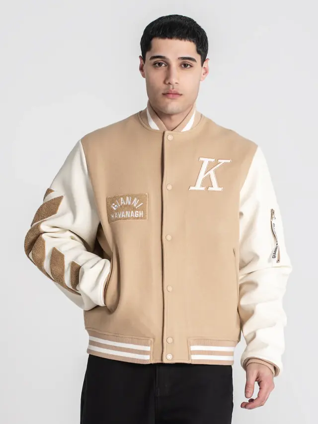 Gianni Kavanagh Ανδρικό VARSITY Bomber Μπουφάν – Beige - S
