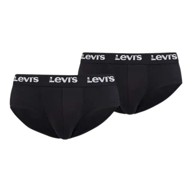 Levi's Ανδρικό Slip Repeat Logo Brief - Διπλό Πακέτο, Χρώμα Μαύρο