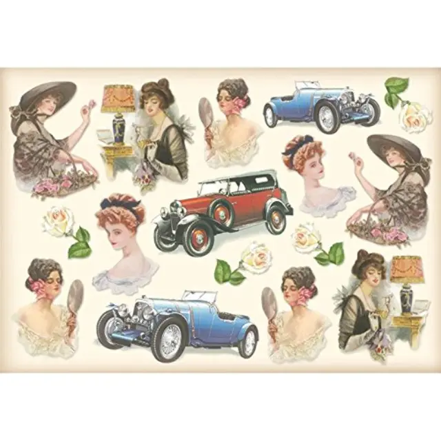 Ριζόχαρτο Stamperia - Ladies and Cars - 48x33cm