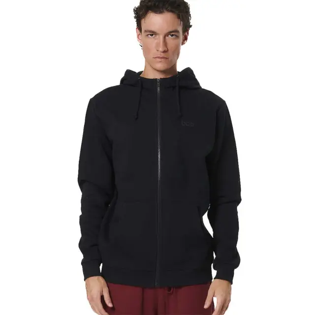 Body Action Men's Fleece Full-Zip Hoodie Μαύρο 073520-01 (Body Action)