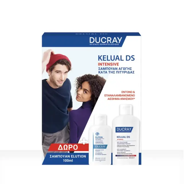 Ducray Promo Kelual DS Intensive Shampoo, Σαμπουάν Kατά Tης Πιτυρίδας 100ml & ΔΩΡΟ Ducray Elution Shampoo, Δερμοπροστατευτικό Σαμπουάν 100ml