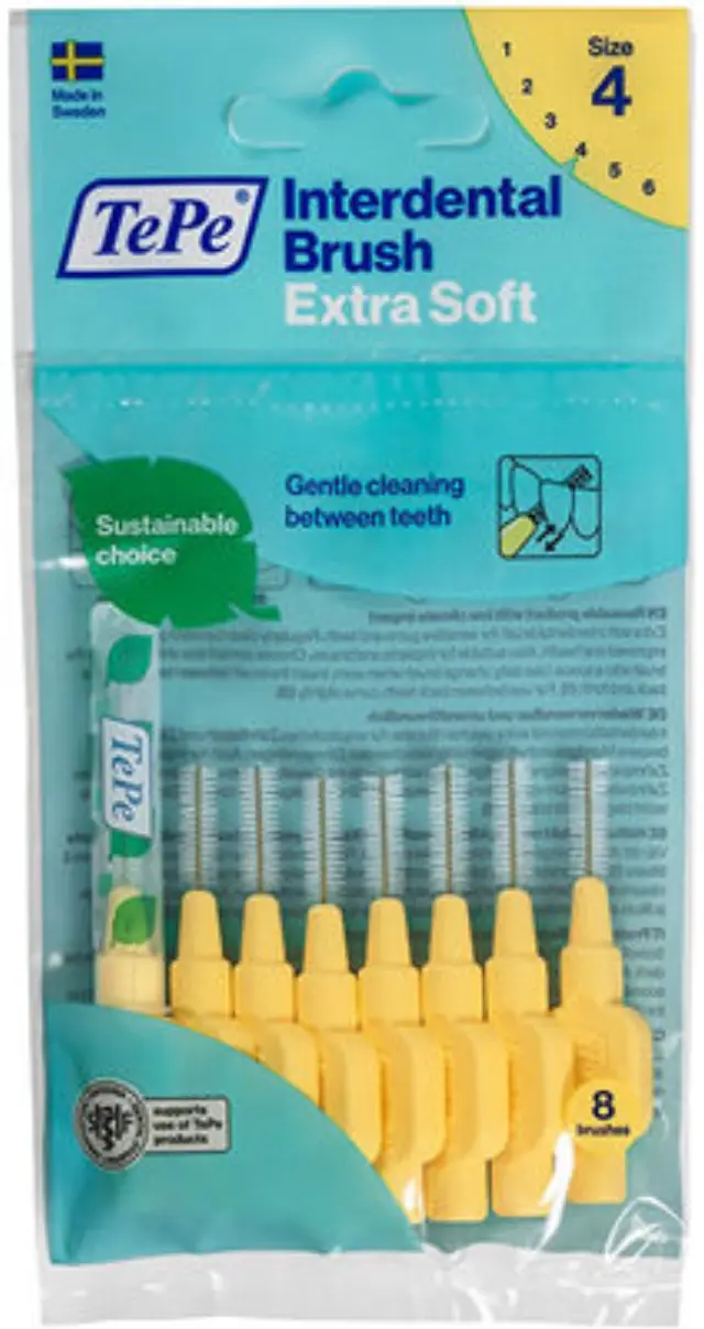 TePe Μεσοδόντια Βουρτσάκια Extra Soft 8pcs - Yellow 0.7mm