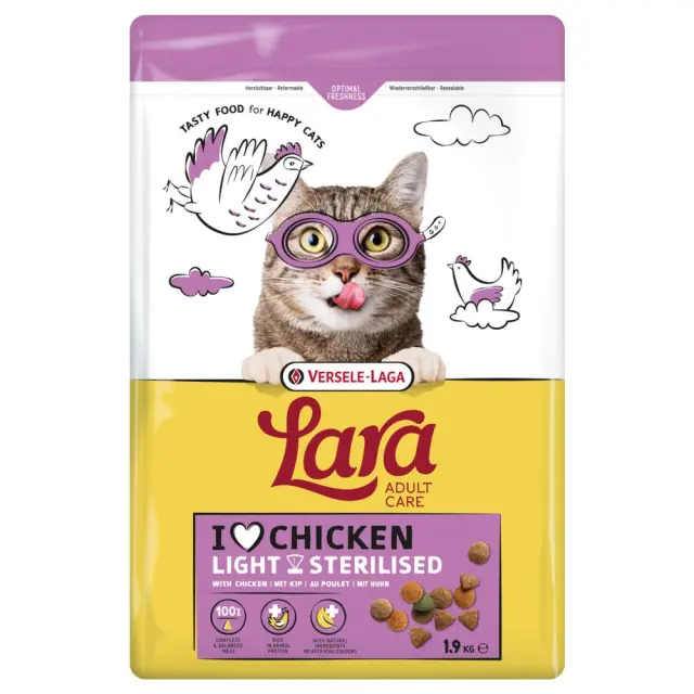 Lara Adult Light Sterilised Ξηρά Τροφή Στειρωμένης Γάτας με Κοτόπουλο 1.9kg