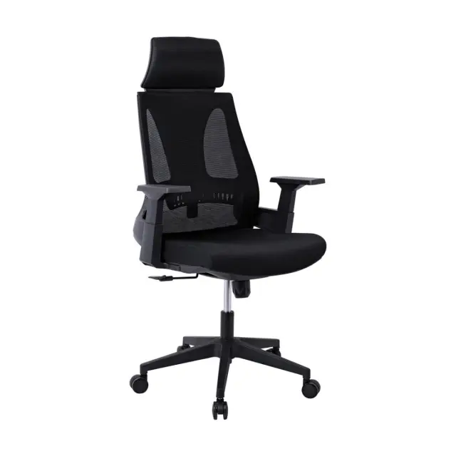 Πολυθρόνα Γραφείου BF8750 Μαύρο Ύφασμα/Mesh 65x64x117/127cm