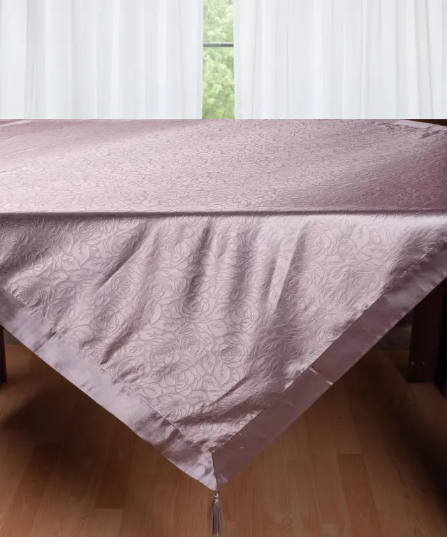 Σατέν τραπεζομάντηλο 2009 λουλούδι (160cm x 220cm) μώβ - -