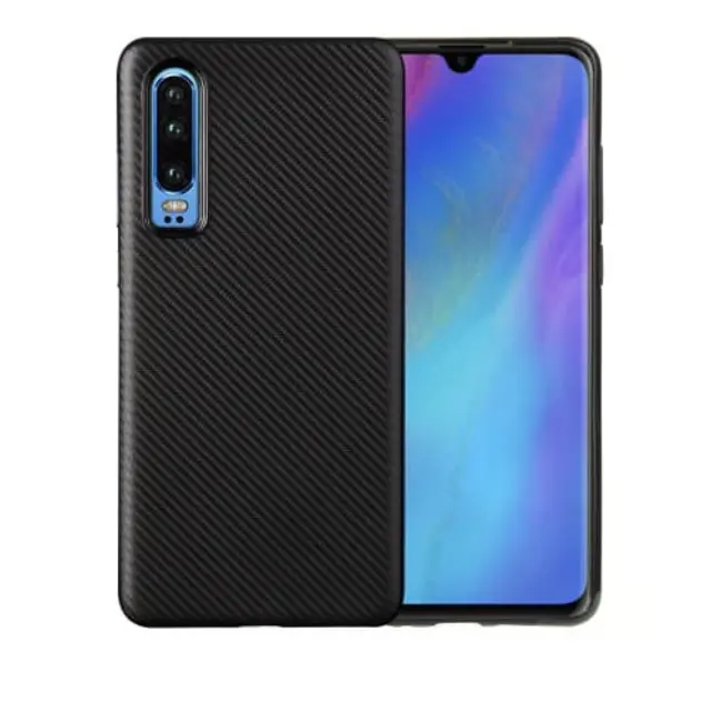 Jazz Series Carbon Προστατευτική ΟΕΜ Θήκη για Huawei P30 -Μαύρη