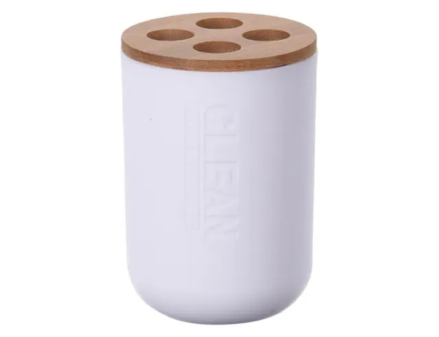 Βάση Οδοντόβουρτσας Bathroom Solutions , 4 θέσεων, 7x7x11cm - Καφέ/Λευκό 170456600