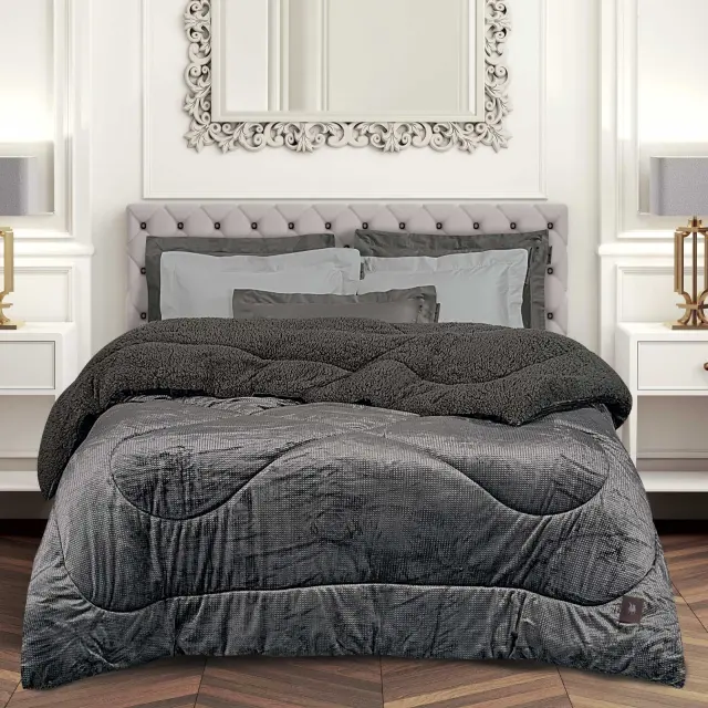 Κουβερτοπάπλωμα 220x240 Υπέρδιπλο 740gsm Essential Greenwich Polo Club 3956 Grey 100% Πολυέστερ