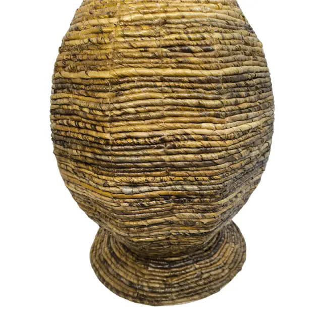 Διακοσμητικό βάζο Strail Inart banana rope σε φυσική απόχρωση Φ40x100εκ 3