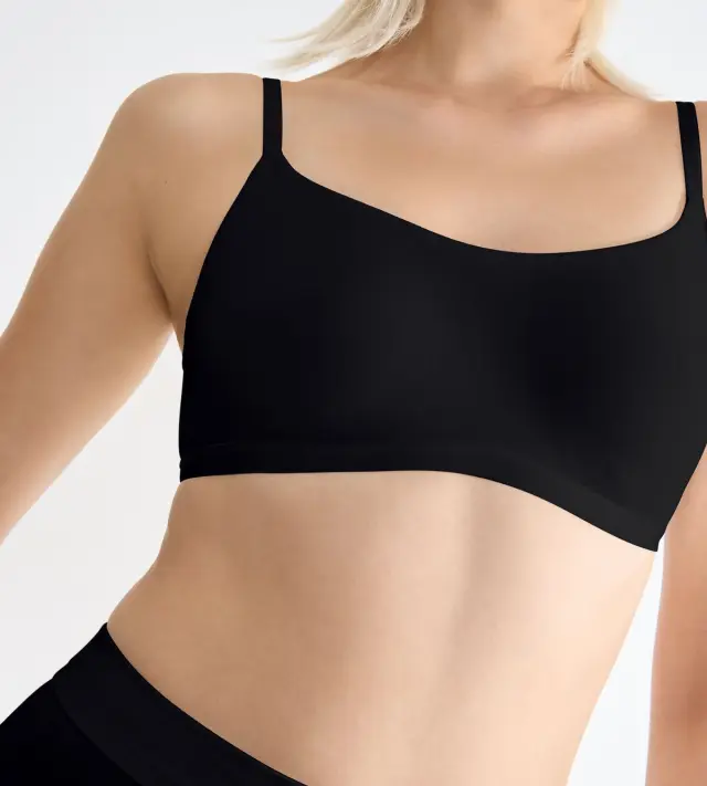 Sloggi Σουτιέν Go Daily Cotton Top Χωρίς Μπανέλα Μαύρο - XL 2