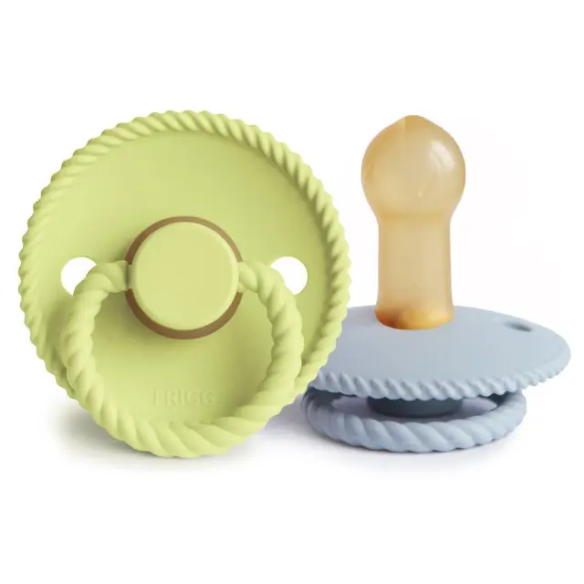 Σετ 2 Πιπίλες Latex FRIGG Rope Green Tea/Powder Blue 6-18 Μηνών Baby Oliver