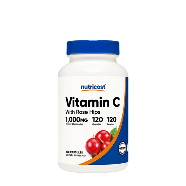 Nutricost Vitamin C with Rose Hips Capsules 120 Capsules