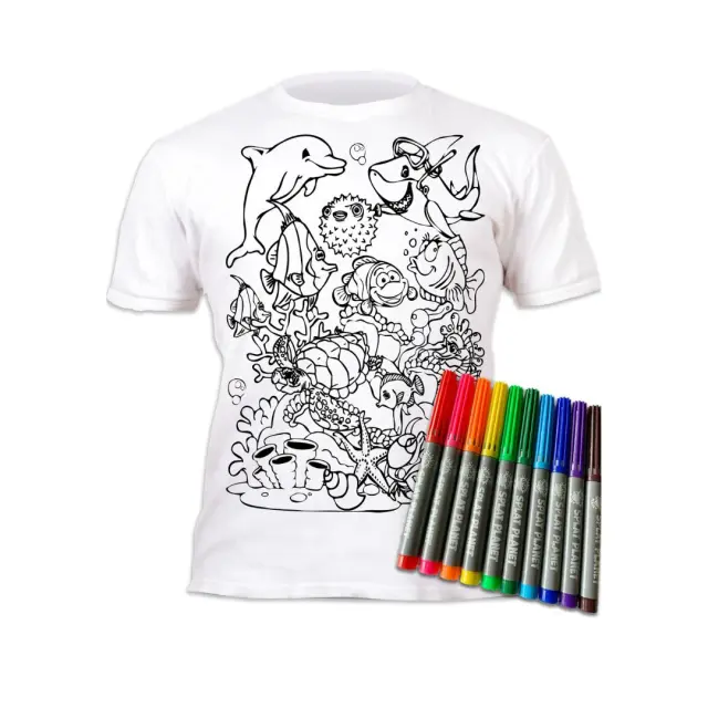 Splat Planet Πλενόμενο t-Shirt Ζωγραφικής με Μαρκαδόρους: Sea Life (5-6 ετών)