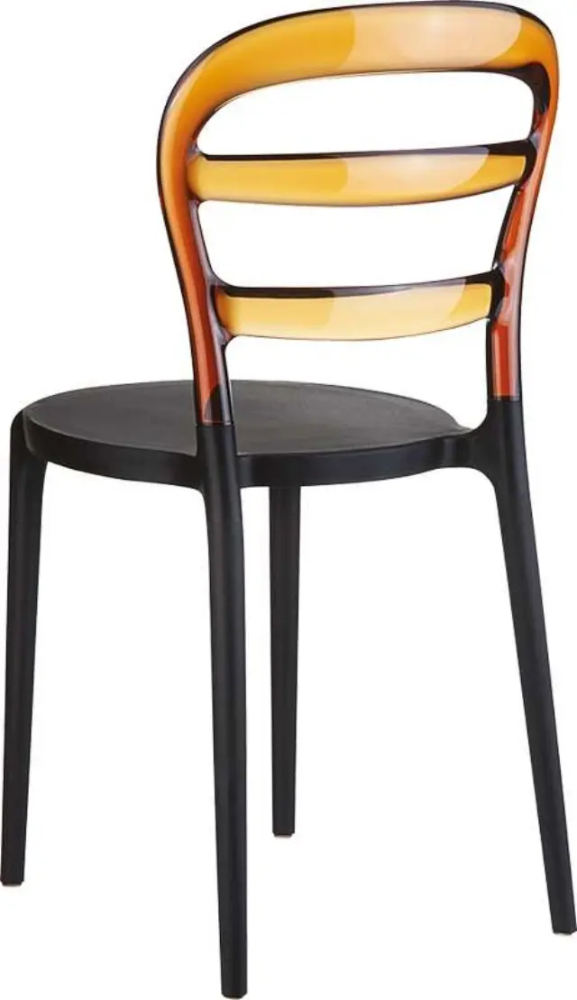 Καρέκλα Στοιβαζόμενη BIBI Μαύρο/Amber PP/Ακρυλικό 42x50x85cm 2
