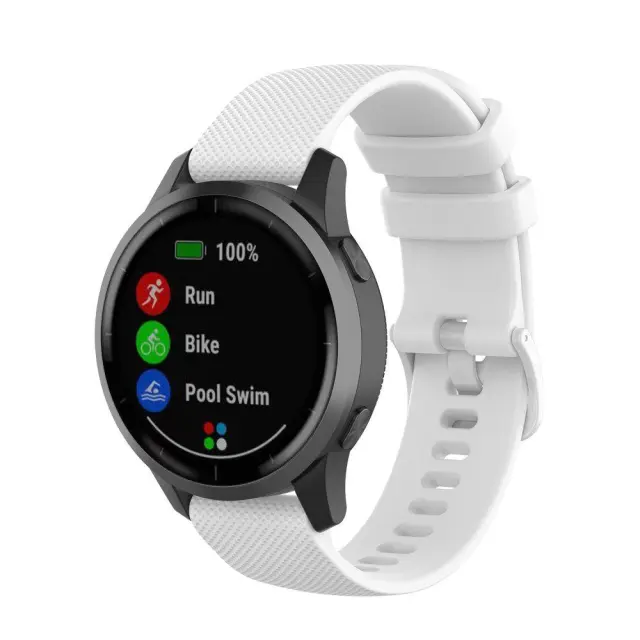 Texture Λουράκι Σιλικόνης για Smartwatch 22mm-White OEM 2