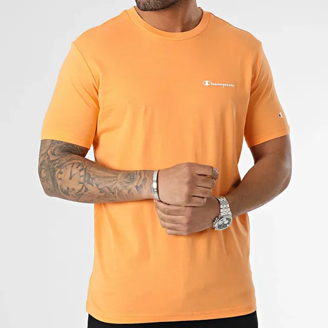 CHAMPION CREWNECK T-SHIRT ΜΠΛΟΥΖΑ ΑΝΔΡΙΚΗ ORANGE