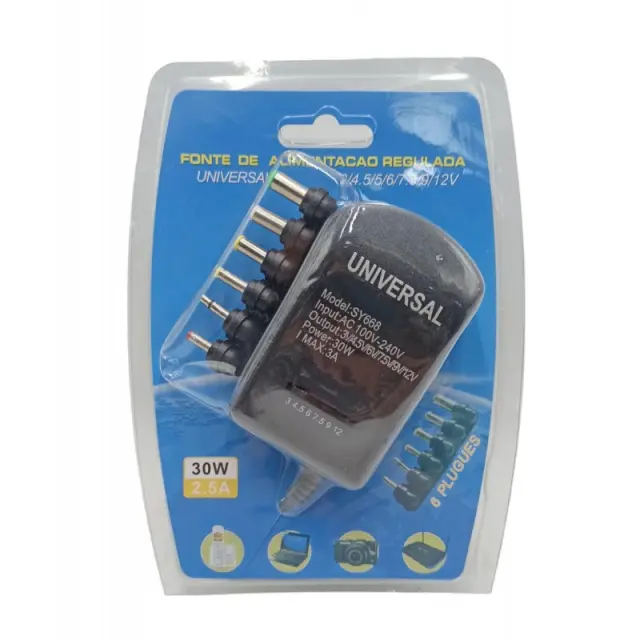 UNIVERSAL ΤΡΟΦΟΔΟΤΙΚΟ 2.5A 30W ΜΕ 6 ΒΥΣΜΑΤΑ YC668