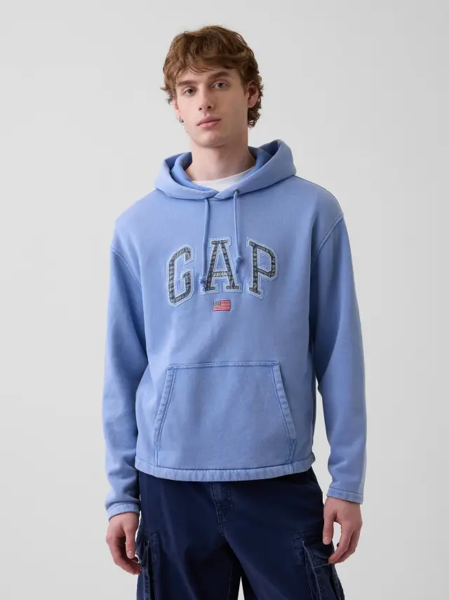 Ανδρικό Φούτερ Oversized VintageSoft με Americana Λογότυπο Cabana blue