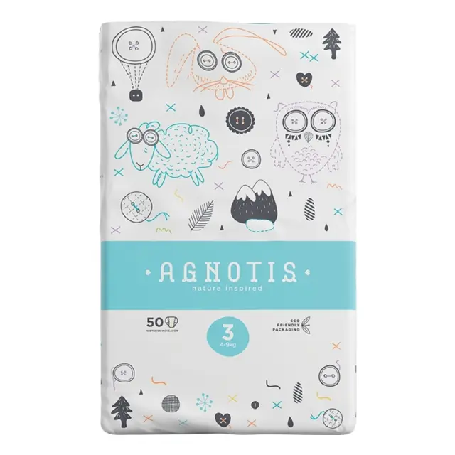 Agnotis Πάνες με Αυτοκόλλητο Eco No.3 για 4-9kg 50τμχ