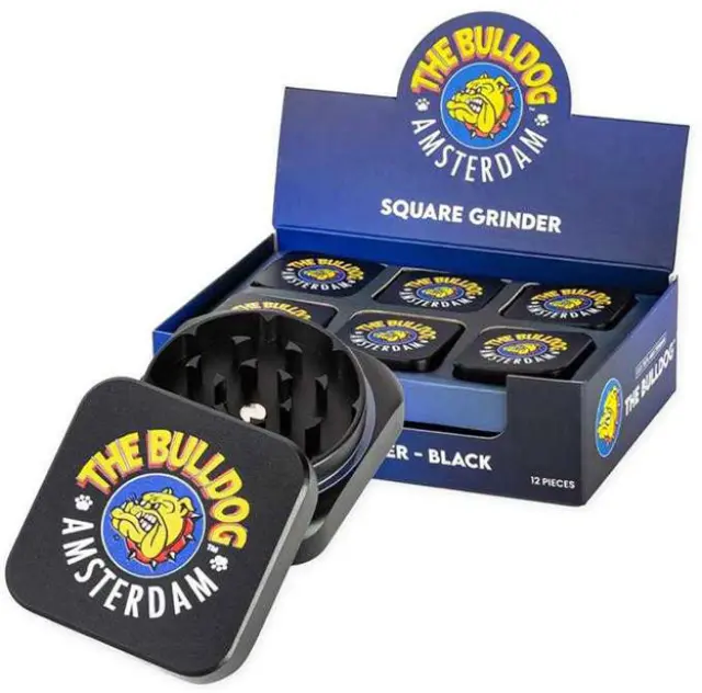 The Bulldog Amsterdam Grinder Μεταλλικό Μαύρο Square 55mm - 2 Parts 2
