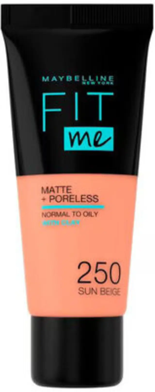 Maybelline New York Fit Me Matte + Poreless Υγρό Make Up Προσώπου No 250 Sun Beige, 30ml