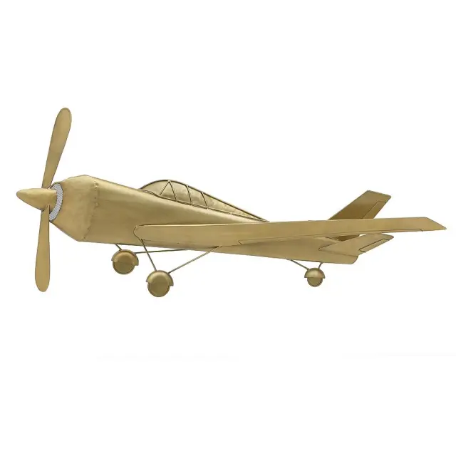 Διακοσμητικό Τοίχου Αεροπλάνο Χρυσό 112x9x48cm 3-70-092-0115