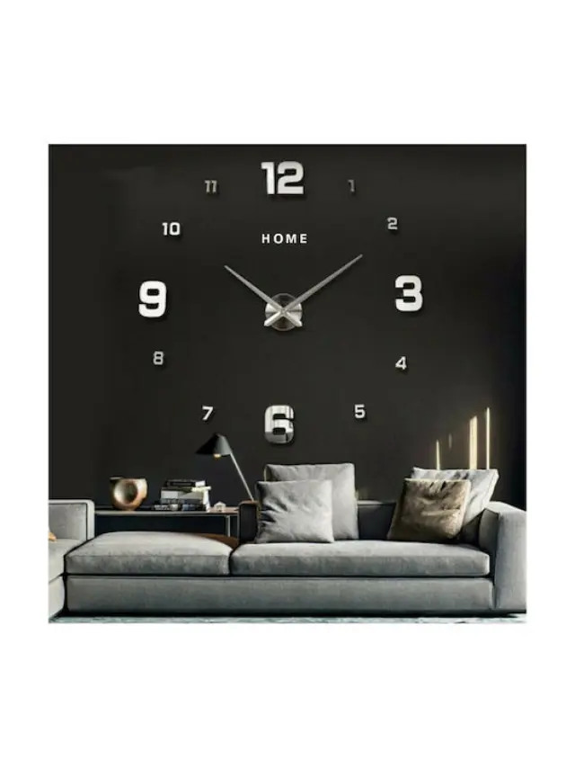 Μεγάλο ρολόι τοίχου 3D – Stickers DIY large wall clock 70-120cm ΑΣΗΜΙ
