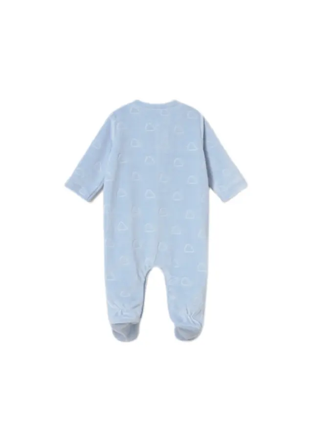 Mayoral Newborn βρεφικό πιτζαμάκι βελουτέ για αγοράκι 16-02765-1 2