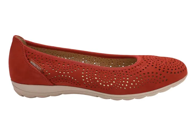 Mephisto Μπαλαρίνες Γυναικείο δέρμα Nubuck Κόκκινο MEP/ELSIE PERF SCARLET 3