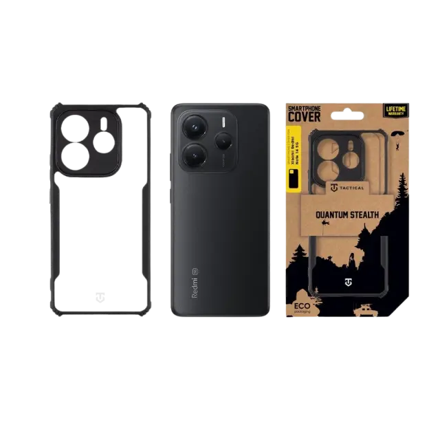 Tactical Quantum Stealth Cover for Xiaomi Redmi Note 14 5G Clear/Black 3