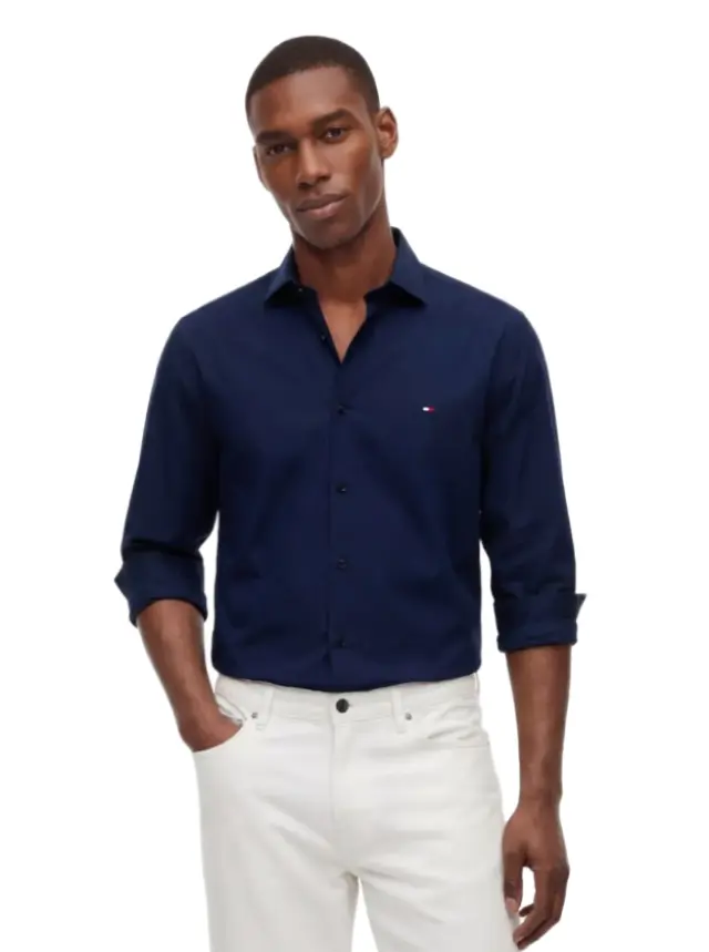 TommyHilfiger ανδρικό μονόχρωμο πουκάμισο slim NON IRON MW0MW43122-2