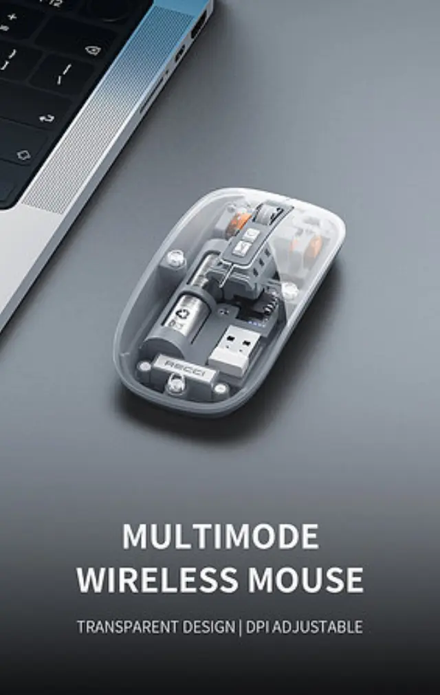 RECCI® RCS-M01 Space Capsule Series Multimode Wireless Transparent Design Mouse 3