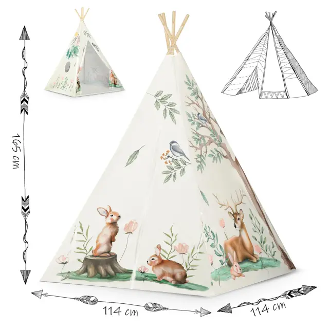 Nukido Παιδική σκηνή Teepee "Δάσος" 114x114x165cm 2