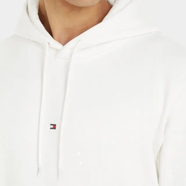 Tommy Hilfiger - Ανδρικό Φούτερ με Κουκούλα και Τσέπες Tonal Logo DM0DM16800-YBR Λευκό - 2XL 3