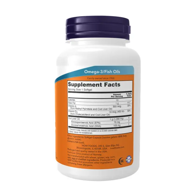 Now Foods Cod Liver Oil, Extra Strength 1,000 mg 2