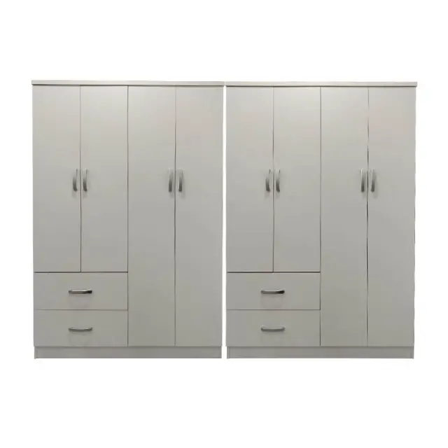 Ντουλάπα οχτάφυλλη Athos λευκή 241x42x181εκ 3
