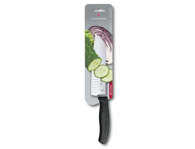 Μαχαίρι Santoku Victorinox Swiss Classic με αυλακώσεις και μήκος λεπίδας 17cm - Black6.8523.17B 2