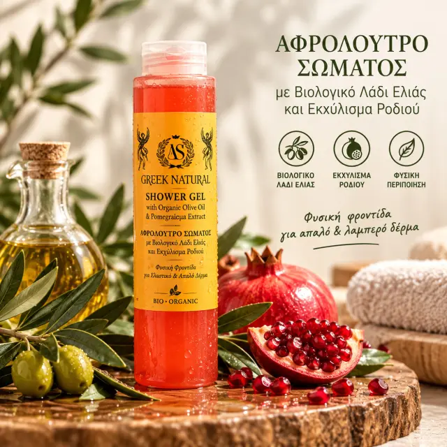 ΑΦΡΟΛΟΥΤΡΟ ΣΩΜΑΤΟΣ ΜΕ ΒΙΟΛΟΓΙΚΟ ΛΑΔΙ ΕΛΙΑΣ ΚΑΙ ΕΚΧΥΛΙΣΜΑ ΡΟΔΙΟΥ
