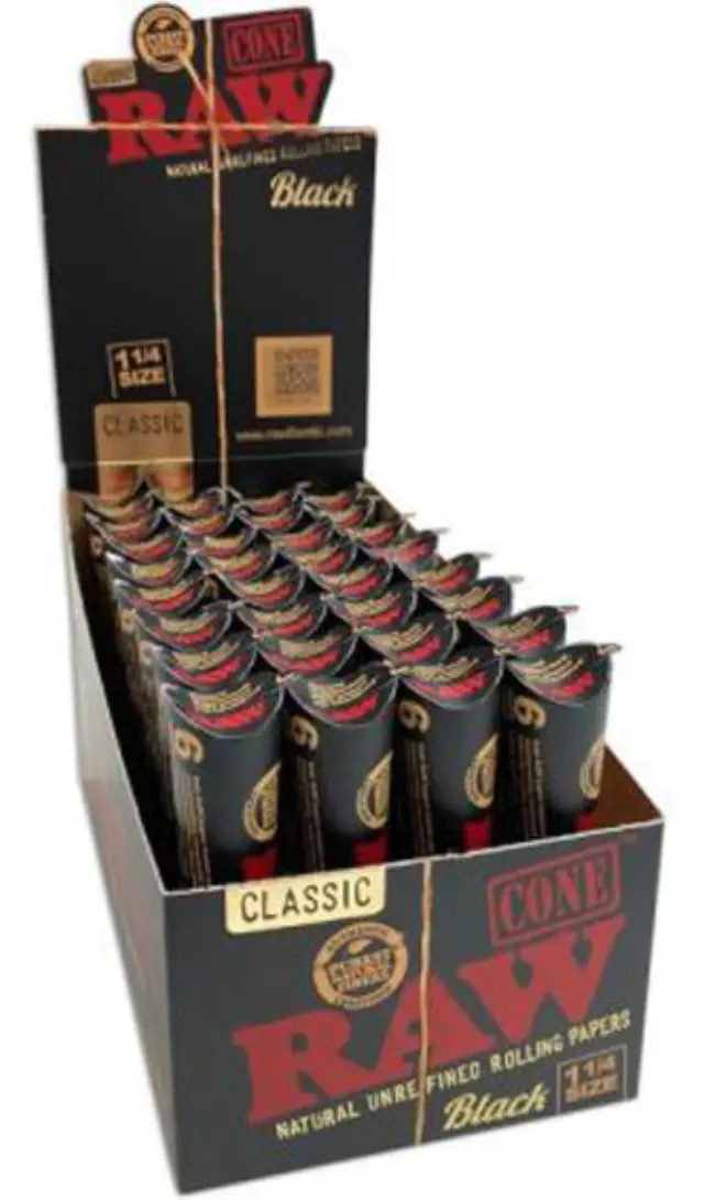 RAW Cone Black Κώνος - 1¼ - 32τεμ.