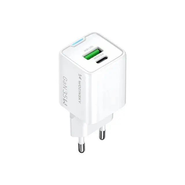 Wozinsky Φορτιστής WWC-35W GaN USB-A / USB-C White