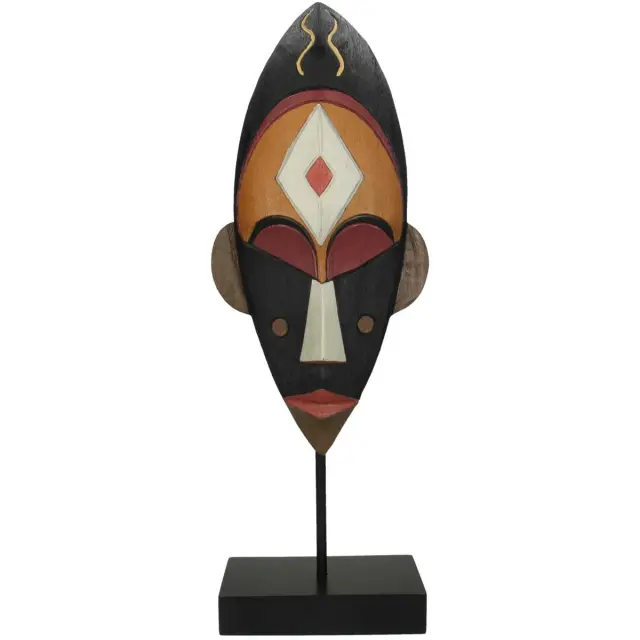Διακοσμητικό Μάσκα Καφέ Polyresin 15.5x9x48cm
