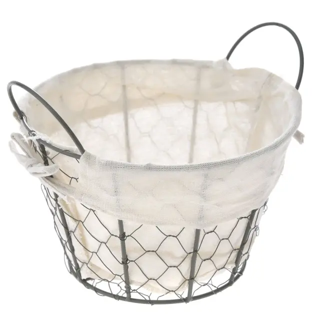 Πανέρι Βαθύ Σύρμα Με Ύφασμα Φ22x14cm