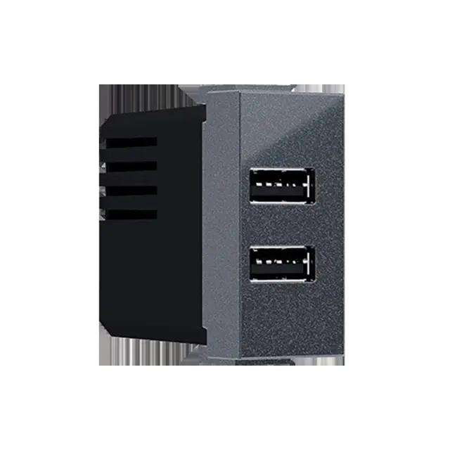 MODYS ΠΡΙΖΑ ΤΡΟΦΟΔΟΣΙΑΣ ΑΝΘΡΑΚΙ USB ΦΟΡΤΙΣΤΗΣ 2XUSB 5VDC 2X1.2A IP20 / 10101412827