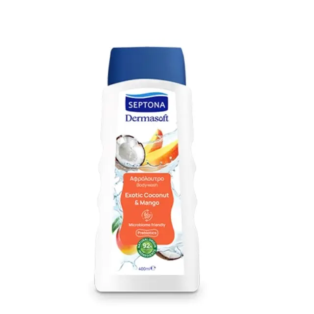 Septona Dermasoft Exotic Coconut & Mango Αφρόλουτρο με Εκχύλισμα Εξοτικής Καρύδας & Μάνγκο, 400ml