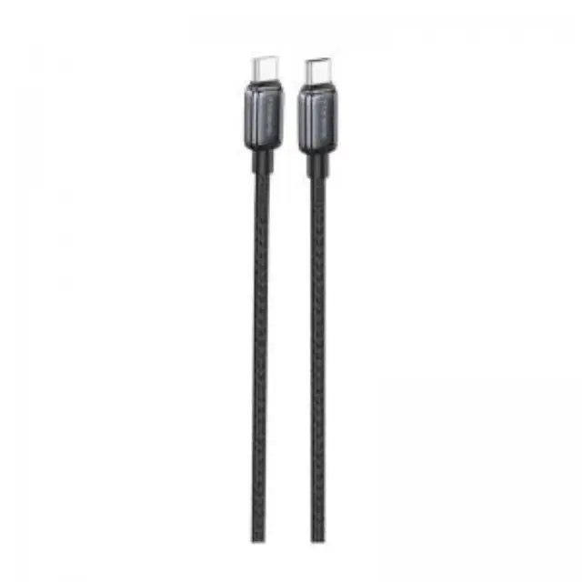 Καλώδιο Σύνδεσης USB 2.0 Foneng X119 Zinc Alloy Head Braided USB C σε USB C 100W 1m Μαύρο N68677 2