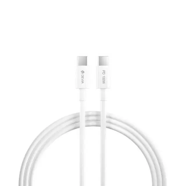 Καλώδιο Σύνδεσης USB 2.0 Devia EC317 USB C σε USB C PD 100W 1.5m Smart Λευκό N62129