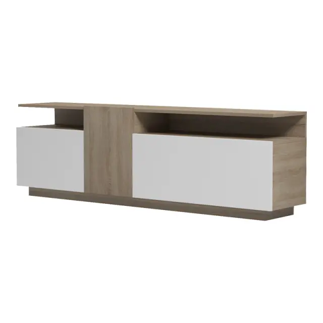 Έπιπλο τηλεόρασης Vendora pakoworld σε sonoma-λευκή απόχρωση 150x29.5x46.3εκ 3